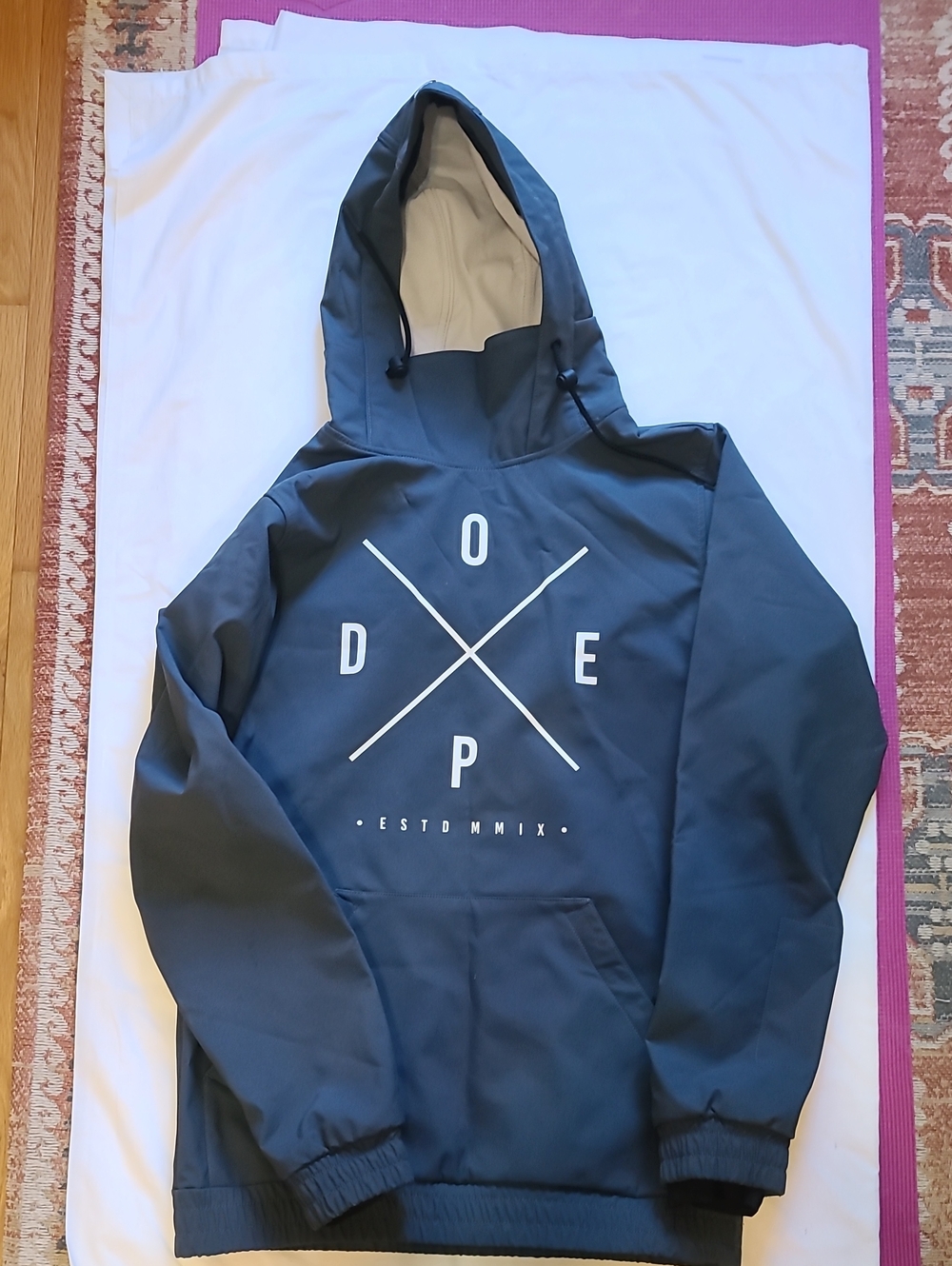 Men's Dark Gray Dope Snow Jacket Pull Over Xs